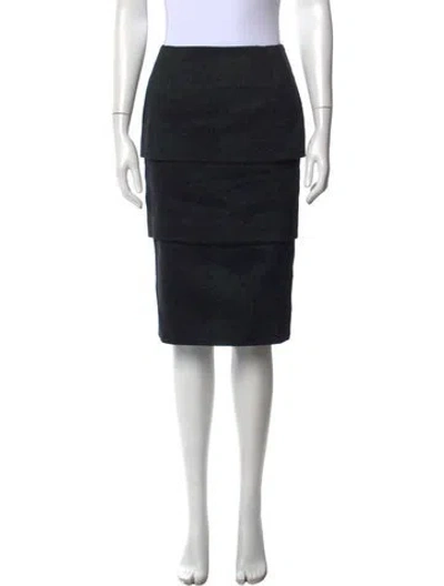 Pre-owned Dries Van Noten Pleated Accents Midi Length Skirt In Black