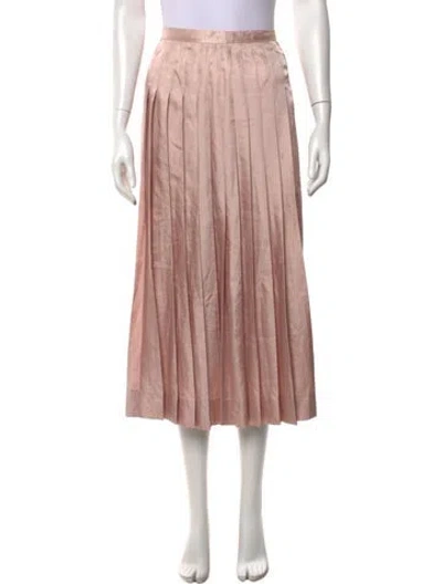 Pre-owned Dries Van Noten Pleated Accents Midi Length Skirt In Pink