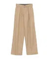 Dries Van Noten Wide-leg High Waist Trousers With Pleats And Pockets In Beige