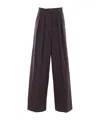Dries Van Noten Wide Leg Trousers Pleated Design Button Detail In Neutral