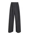Dries Van Noten Wide-leg High-waisted Cotton Trousers In Dark Grey