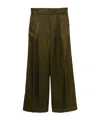 Dries Van Noten Trousers Wide-leg Pleated Front In Khaki