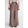 Dries Van Noten Pleated Cotton Wide Leg Pants In Neutral