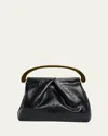 Dries Van Noten Pleated Crinkled Leather Top-handle Bag In Black