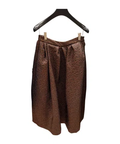 Dries Van Noten Pleated Detail Skirt In Brown