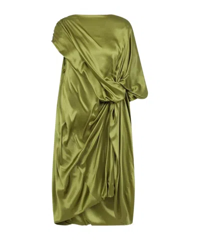 Dries Van Noten Dalant Silk Asymmetrical Dress In Multicolor