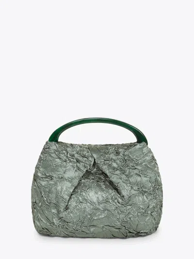 Dries Van Noten Pleated Handbag In Green