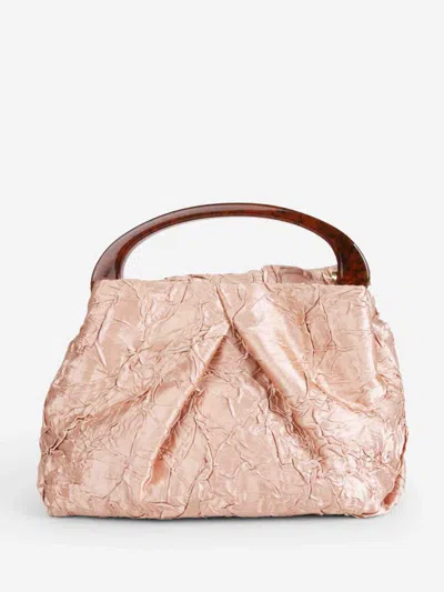 Dries Van Noten Pleated Handbag In Pink