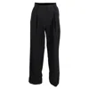 Dries Van Noten Pleated High-waist Wide-leg Trousers In Black Wool In Black