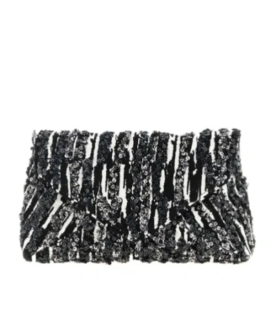 Dries Van Noten Pleated Jacquard Clutch In Black