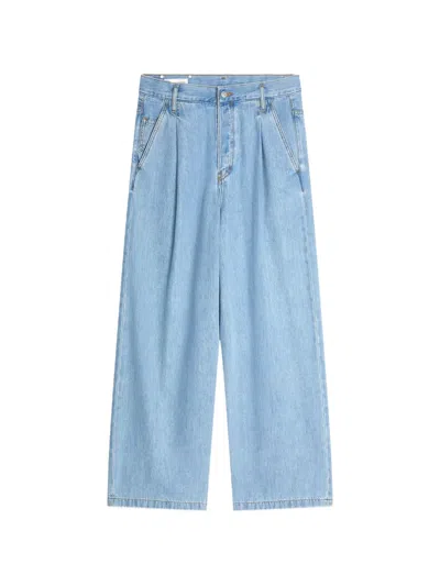 Dries Van Noten Tailored Pleated Denim Trousers Five Pocket In Blue