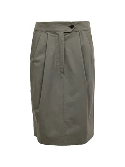 Pre-owned Dries Van Noten Pleated Knee-length Skirt In Green