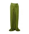 Dries Van Noten Pleated Knit Long Dress In Green
