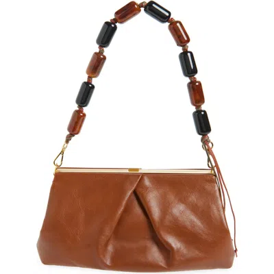 Dries Van Noten Pleated Leather Clutch In Brown