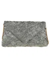 Dries Van Noten Womens Raffia Envelope Crinkled Woven Clutch Bag