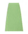 Dries Van Noten Pleated Mid-length Skirt In Green