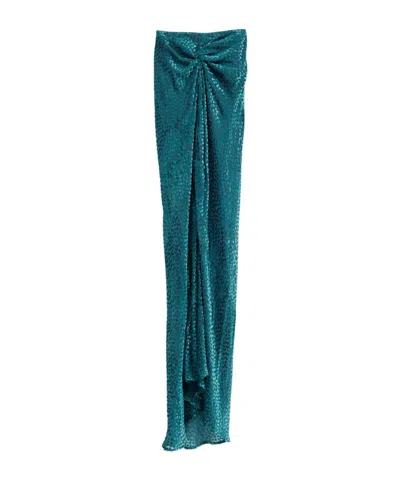 Dries Van Noten Pleated Midi Skirt In Blue