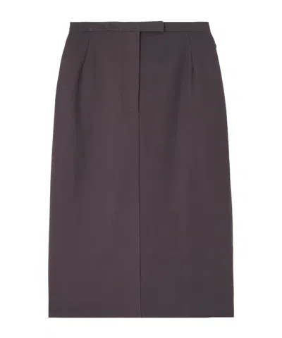 Dries Van Noten Pleated Cotton Midi Skirt In Purple