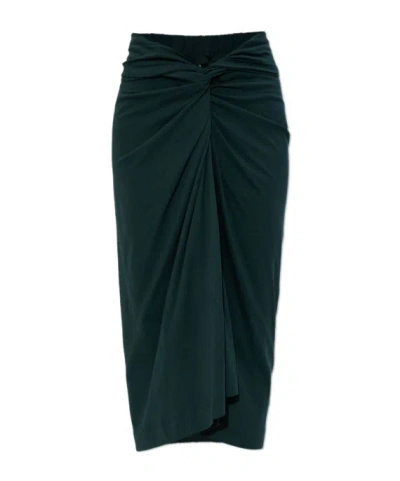 Dries Van Noten Pleated Midi Skirt In Green