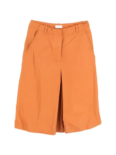 Pre-owned Dries Van Noten Pleated Midi Skirt In Orange