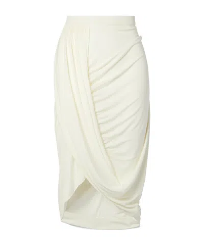 Dries Van Noten Pleated Midi Skirt In White