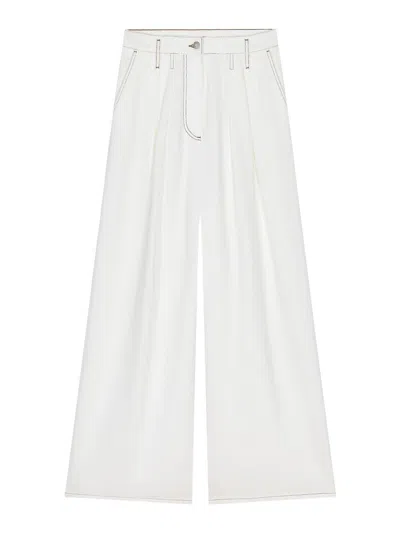 Dries Van Noten Trousers Straight Leg Wide-leg Design In White