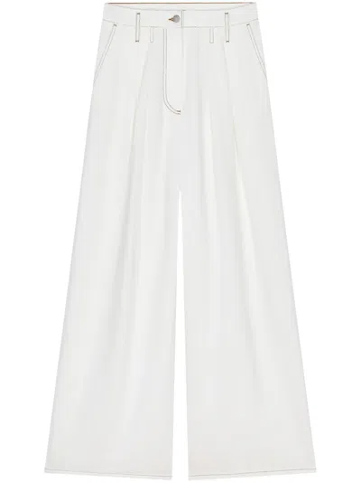 Dries Van Noten Trousers Straight Leg Wide-leg Design In White