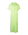 Dries Van Noten Pleated Shirt Dress In Green