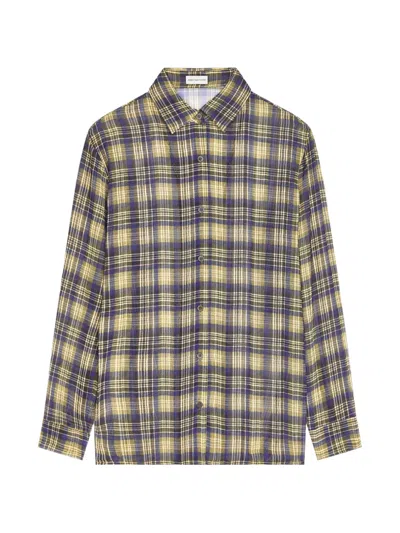 Dries Van Noten Pleated Shirt In Blue