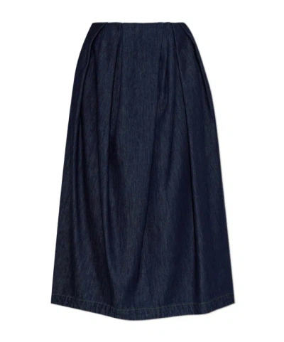 Dries Van Noten Pleated Skirt In Blue