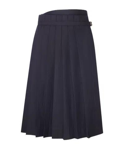 Dries Van Noten Pleated Skirt In Blue