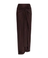 Dries Van Noten Draped Maxi Skirt In Brown