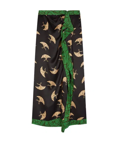 Dries Van Noten Pleated Skirt In Green