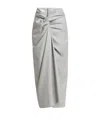 Dries Van Noten Twisted Cotton-jersey Midi Skirt In Gray
