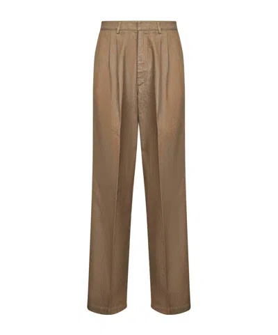 Dries Van Noten Pleated Casual Pants In Brown