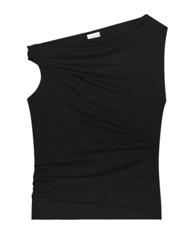 Dries Van Noten Pleated Top In Black
