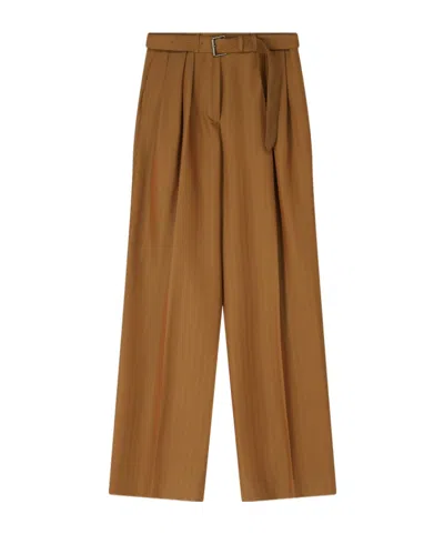 Dries Van Noten Pleated Trousers In Brown
