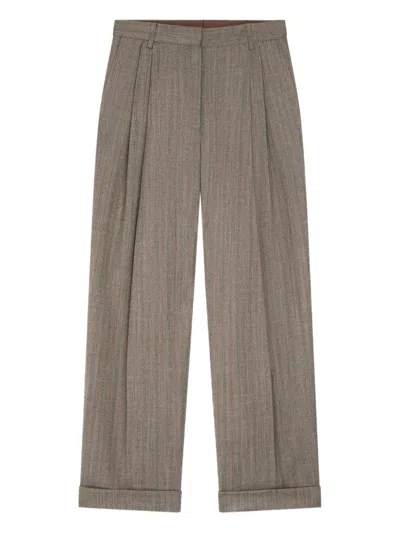 Dries Van Noten Pleated Trousers In Gray