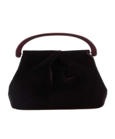 Dries Van Noten Pleated Velvet Bag In Black