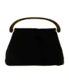 Dries Van Noten Structured Handbag With Top Handle And Velvet In Brown