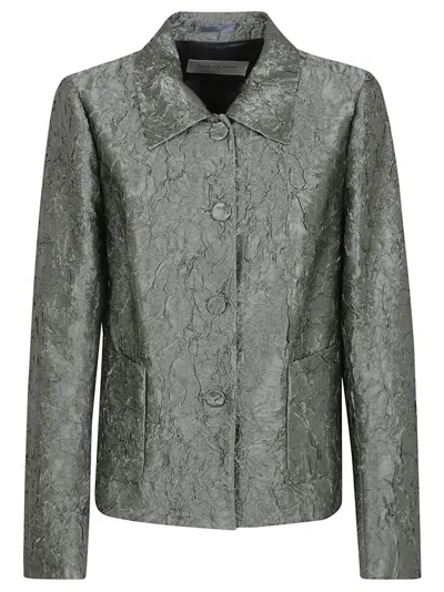 Dries Van Noten Pleated Viscose-cotton Blend Jacket