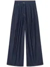 Dries Van Noten Pleated Wide-leg Jeans In Blue