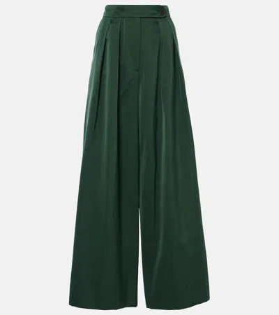 Dries Van Noten Pleated Wide-leg Pants In Green