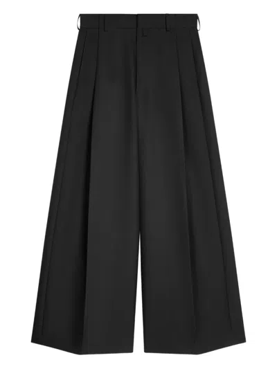 Dries Van Noten Pleated Wide Trousers In Black