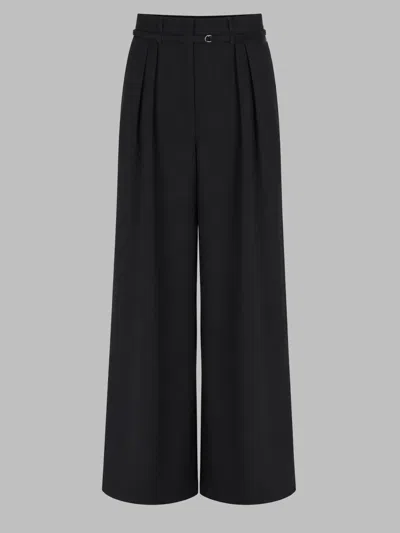 Dries Van Noten Pleated Wide-leg Wool Trousers In Black