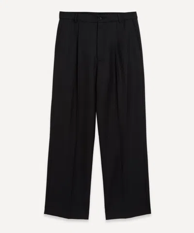 Dries Van Noten Pleated Wool Trousers In Black