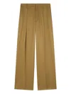 Dries Van Noten Pleated Wool Trousers In Brown