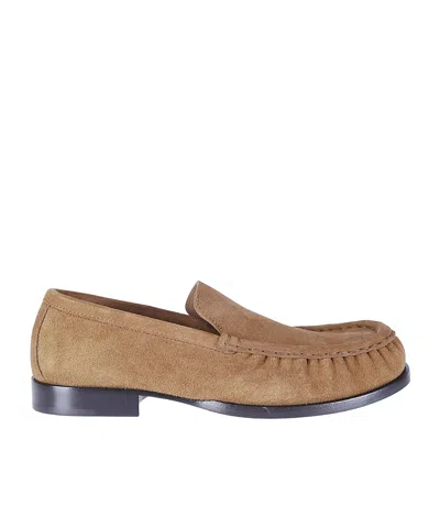 Dries Van Noten Pleated-detail Loafers In Brown