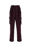 Dries Van Noten Plum Nylon Polkar Cargo Pant In Burgundy