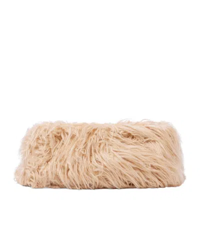 Dries Van Noten Plush Shoulder Bag In Sand